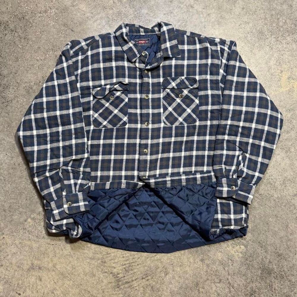 Wrangler Men's Blue and Navy Shirt